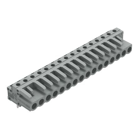 WAGO 232 Series Angled PCB PCB Header, 16-Contact, 1 Row, 5 mm Pitch Solder