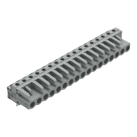 WAGO 232 Series Angled PCB PCB Header, 17-Contact, 1 Row, 5 mm Pitch Solder
