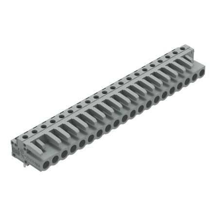 WAGO 232 Series Angled PCB PCB Header, 20-Contact, 1 Row, 5 mm Pitch Solder