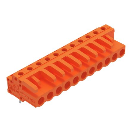 WAGO 232 Series Angled PCB PCB Header, 11-Contact, 1 Row, 5.08 mm Pitch Solder Pin