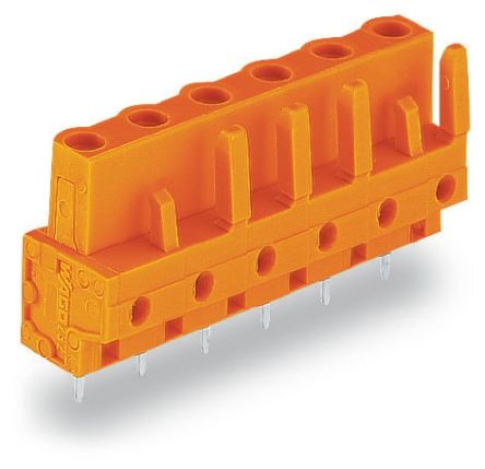 WAGO 232 Series Angled PCB PCB Header, 4-Contact, 1 Row, 7.62 mm Pitch Solder Pin
