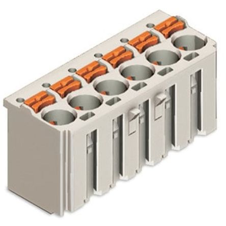 WAGO 2092 Series Push-in Connector Female Cage Clamp, 5-Pole, 16A, 5-Way