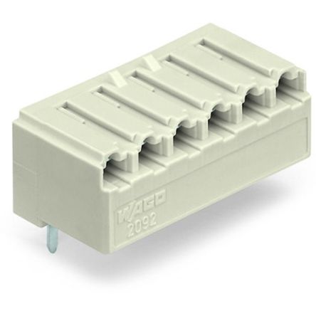 WAGO 2092 Series Angled PCB PCB Header, 4-Contact, 1 Row, 5 mm Pitch Solder