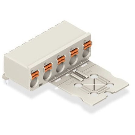 WAGO 2092 Series Angled Push-in PCB Socket, 5-Contact, 1 Row, 7.5 mm Pitch Push Button
