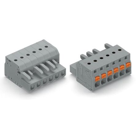 WAGO 2231 Series Push-in Pluggable Connector Female Push-in, 4-Pole, 16A, 4-Way