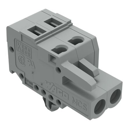 WAGO 231 Series Pluggable Connector Female Cage Clamp, 2-Pole, 16A, 2-Way
