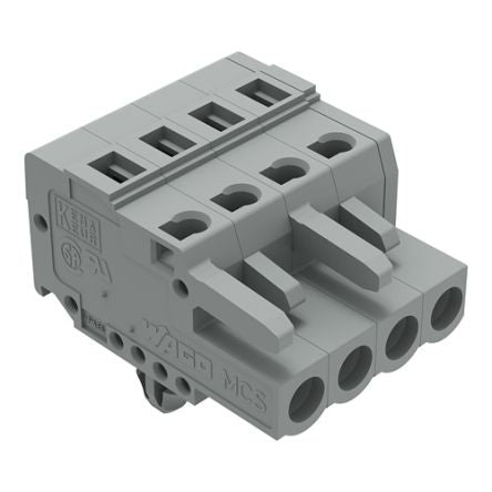 WAGO 231 Series Snap-in Pluggable Connector Female Cage Clamp, 4-Pole, 16A, 4-Way
