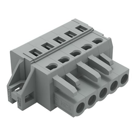 WAGO 231 Series Snap-in Pluggable Connector Female Cage Clamp, 5-Pole, 16A, 5-Way