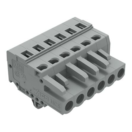 WAGO 231 Series Snap-in Connector Female Cage Clamp, 6-Pole, 16A, 6-Way