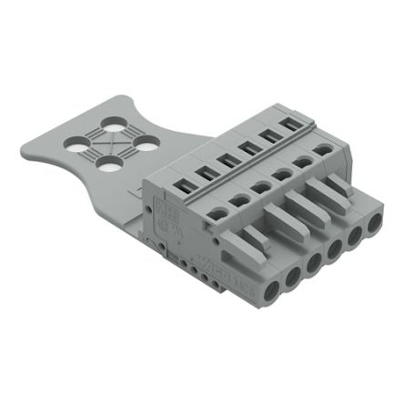 WAGO 231 Series Snap-in Connector Female Cage Clamp, 6-Pole, 16A, 6-Way