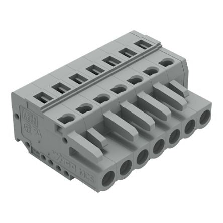 WAGO 231 Series Plug-in Pluggable Connector Female Cage Clamp, 7-Pole, 16A, 7-Way