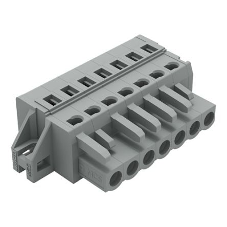 WAGO 231 Series Feed Through Connector Female Cage Clamp, 7-Pole, 16A, 7-Way