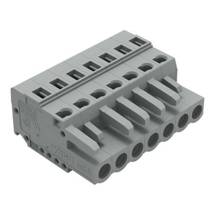 WAGO 231 Series Snap-in Connector Female Cage Clamp, 7-Pole, 16A, 7-Way