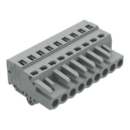 WAGO 231 Series Snap-in Connector Female Cage Clamp, 9-Pole, 16A, 9-Way