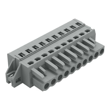 WAGO 231 Series Snap-in Pluggable Connector Female Cage Clamp, 10-Pole, 16A, 10-Way