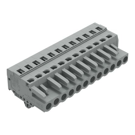 WAGO 231 Series Snap-in Pluggable Connector Female Cage Clamp, 12-Pole, 16A, 12-Way