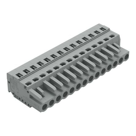 WAGO 231 Series Snap-in Pluggable Connector Female Cage Clamp, 14-Pole, 16A, 14-Way
