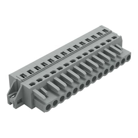 WAGO 231 Series Feed Through Pluggable Connector Female Cage Clamp, 14-Pole, 16A, 14-Way