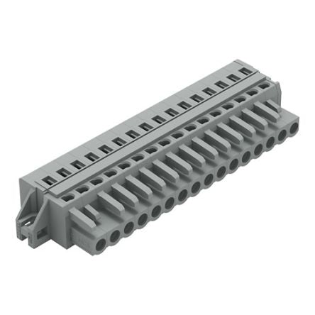 WAGO 231 Series Cable Pluggable Connector Female Cage Clamp, 16-Pole, 16A, 16-Way