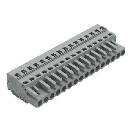 WAGO 231 Series Cable Pluggable Connector Female Cage Clamp, 16-Pole, 16A, 16-Way