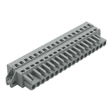 WAGO 231 Series Feed Through Connector Female Cage Clamp, 18-Pole, 16A, 18-Way