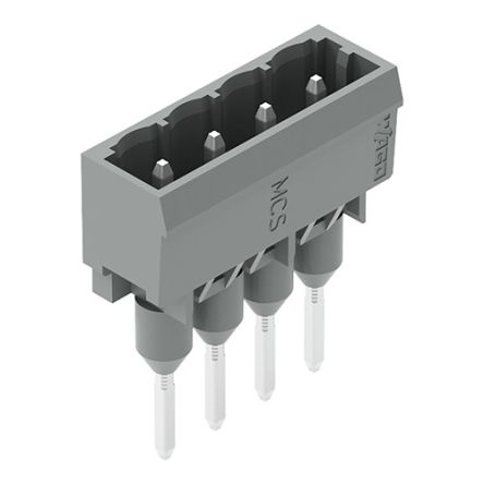 WAGO 231 Series Straight DIN Rail PCB Connector, 4 Contact(s), 5 mm Pitch, 1 Row, Shrouded
