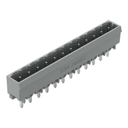 WAGO 231 Series Straight PCB PCB Header, 12 Contact(s), 5 mm Pitch, 1 Row, Shrouded