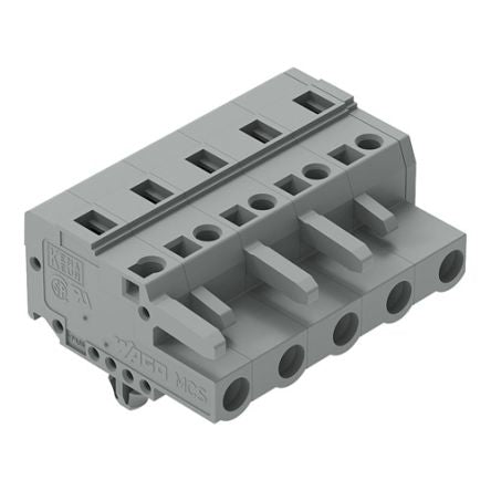 WAGO 231 Series Snap-in Pluggable Connector Female Cage Clamp, 5-Pole, 16A, 5-Way