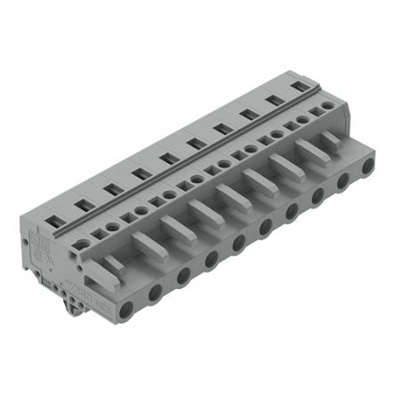 WAGO 231 Series Snap-in Pluggable Connector Female Cage Clamp, 10-Pole, 16A, 10-Way