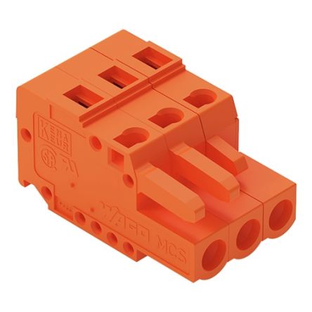 WAGO 231 Series Snap-in Pluggable Connector Female Cage Clamp, 3-Pole, 16A, 3-Way