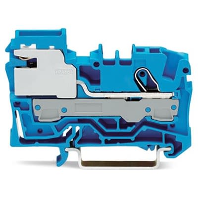 WAGO TOPJOB S Series DIN Rail Terminal Block Blue, 6mm², 1-Level, Cage Clamp, IECEx, EAC Ex, ATEX