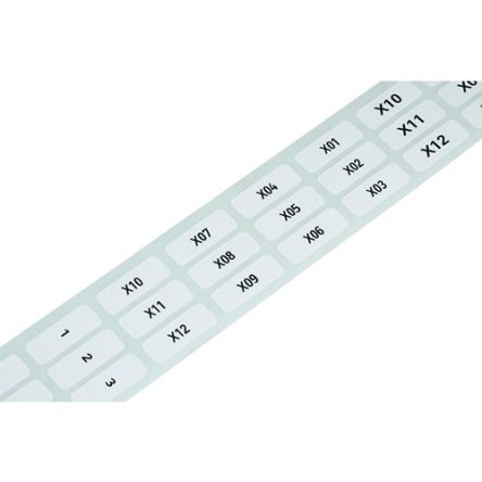 WAGO White Black Print Label, 25 mm Width, 1500 Per Roll Qty