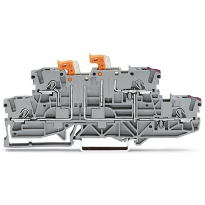 WAGO 2002-2958 TOPJOB S Series Knife Disconnect Terminal Block Grey, 2.5mm², 2-Level, Push-in, IECEx/ATEX/CSA