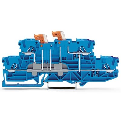 WAGO TOPJOB S Series Knife Disconnect Terminal Block Blue, 2.5mm², 2-Level, Push-in, IECEx/ATEX/CSA