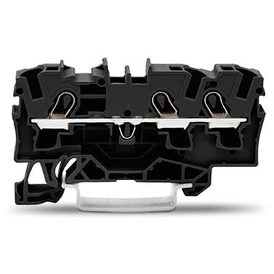 WAGO 2004-1305 TOPJOB S Series DIN Rail Terminal Block Black, 4mm², 1-Level, Push-in, IECEx/ATEX/CSA