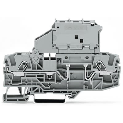 WAGO 2006-1631 TOPJOB S Series Fuse Terminal Block Grey, 6mm², 1-Level Fused, Push-in, CSA