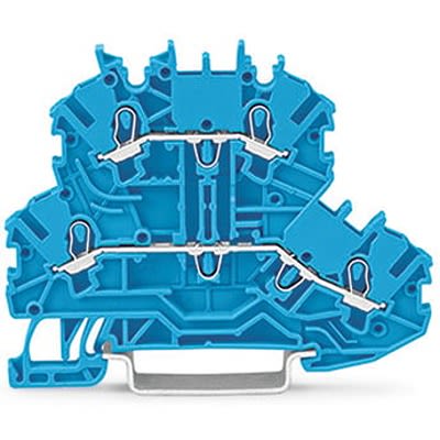 WAGO TOPJOB S Series DIN Rail Terminal Block Blue, 1mm², 2-Level, Cage Clamp, IECEx, EAC Ex, ATEX