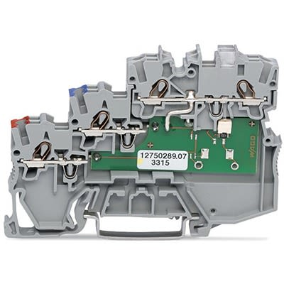 WAGO 2000-5311/1102-950 TOPJOB S Series DIN Rail Terminal Block Grey, 1mm², 3-Level, Cage Clamp