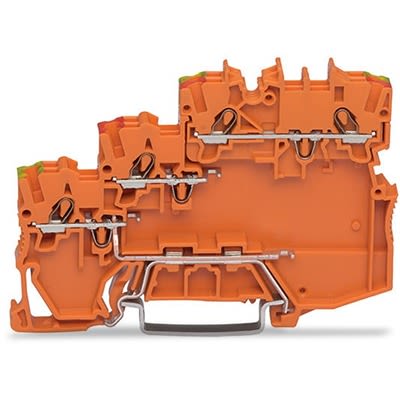 WAGO TOPJOB S Series DIN Rail Terminal Block Orange, 1mm², 3-Level, Cage Clamp