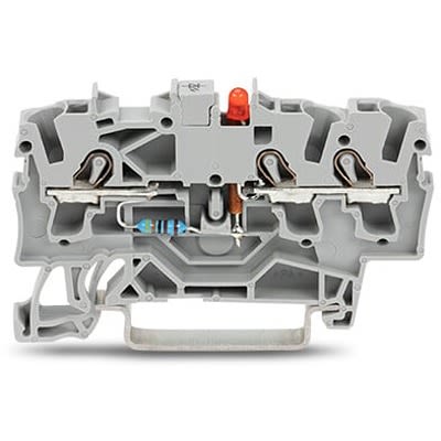 WAGO 2002-1321/1000-434 TOPJOB S Series Component Terminal Block Grey, 2.5mm², 1-Level, Push-in