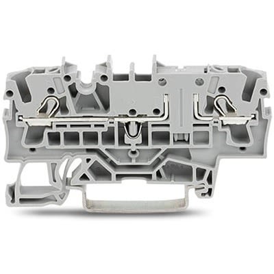 WAGO 2002-1601 TOPJOB S Series DIN Rail Terminal Block Grey, 2.5mm², 1-Level, Push-in, IECEx/ATEX/CSA
