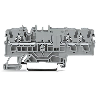 WAGO 2002-1701 TOPJOB S Series DIN Rail Terminal Block Grey, 2.5mm², 1-Level, Push-in, IECEx/ATEX/CSA