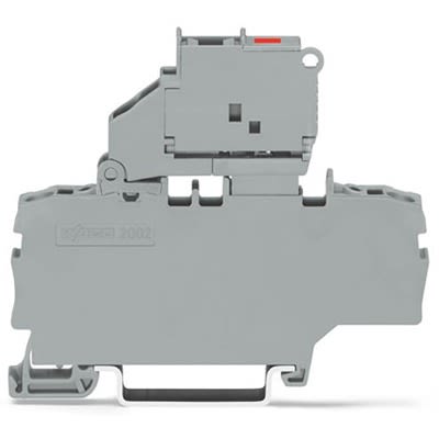 WAGO 2002-1911/1000-541 TOPJOB S Series Fuse Terminal Block Grey, 2.5mm², 1-Level Fused, Push-in, IECEx/ATEX/CSA