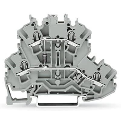 WAGO TOPJOB S Series Double Level Terminal Block Grey, 2.5mm², 2-Level, Push-in