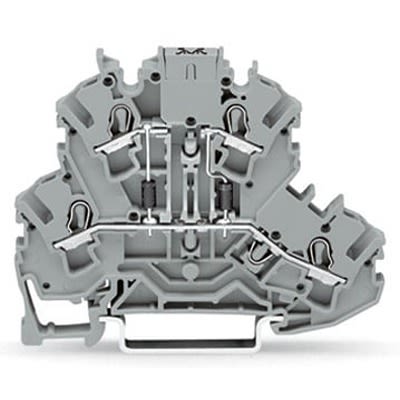 WAGO TOPJOB S Series Double Level Terminal Block Grey, 2.5mm², 2-Level, Push-in