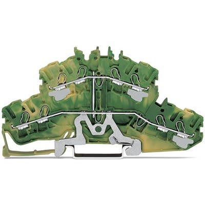 WAGO TOPJOB S Series Double Level Terminal Block Yellow, Green, 2.5mm², 2-Level, Push-in, IECEx/ATEX/CSA