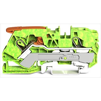 WAGO TOPJOB S Series Earth Terminal Block Yellow, Green, 10mm², 1-Level, Push-in, IECE, ATEX