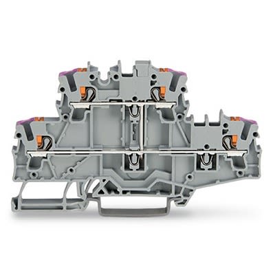 WAGO TOPJOB S Series Double Level Terminal Block Grey, 2.5mm², 2-Level, Push-in, IECEx/ATEX/CSA