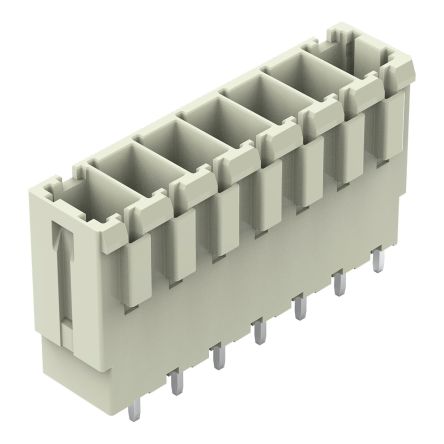 WAGO 831 Series Straight PCB PCB Header, 7 Contact(s), 7.62 mm Pitch, 1 Row, Shrouded