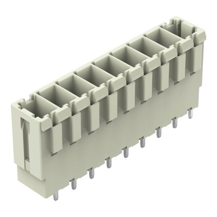 WAGO 831 Series Straight PCB PCB Header, 9 Contact(s), 7.62 mm Pitch, 1 Row, Shrouded